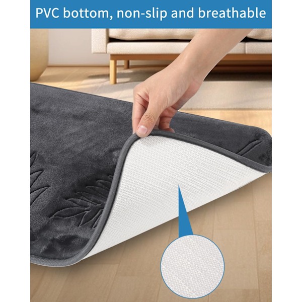 Sklisikker badematte, 40 x 60 cm Sklisikker badematte, myk absorberende matte med sklisikring og verktøy, memory foam
