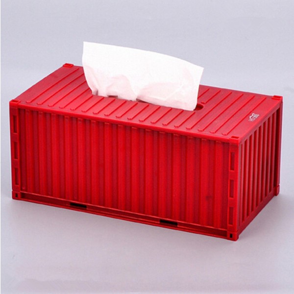Facial Tissue Box Cover Creative Shipping Container Holder Design Square Paper