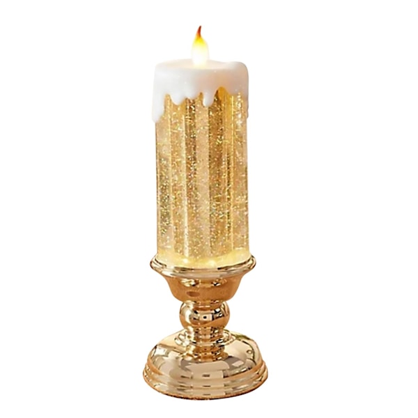 Genopladelig Farvet Elektronisk Led Vandfast Lys Med Glitter Farveskiftende Led - Gold BASE
