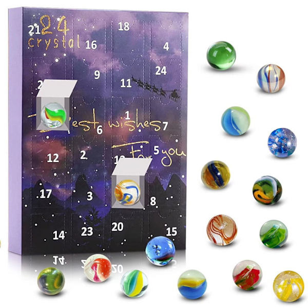 2025 Julekalender - 24 Dage Natursten Aske, Malmmineraler & Sten Samlingssæt til Børn & Voksne Style 2