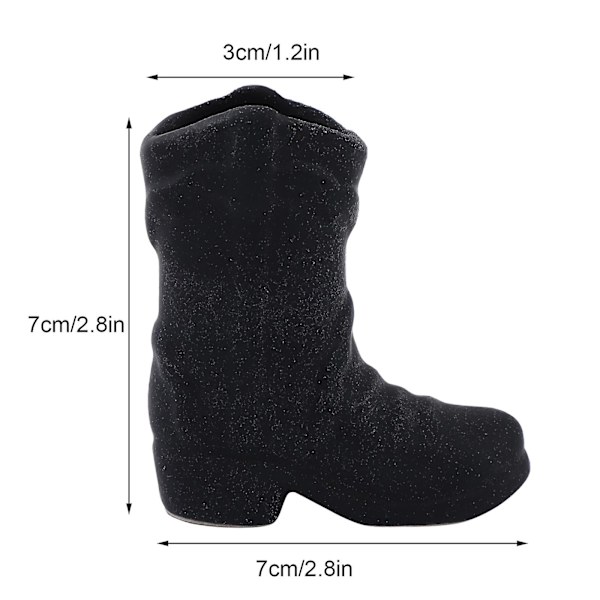 Cowboystövlar Tändstickshållare, Tändstickshållare med Anfallare, Keramisk Tändsticksanfallare Keramiska Stövlar Tändstickslåda Förvaringslåda, Match Gratis Black