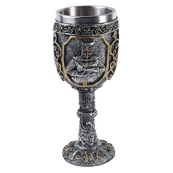 Middelalder Viking Knight Royal Chalice King Vinglass Gotisk metall Vinglass For temafestdekorasjoner, bryllup Propwhisky Glass Personlig rød-