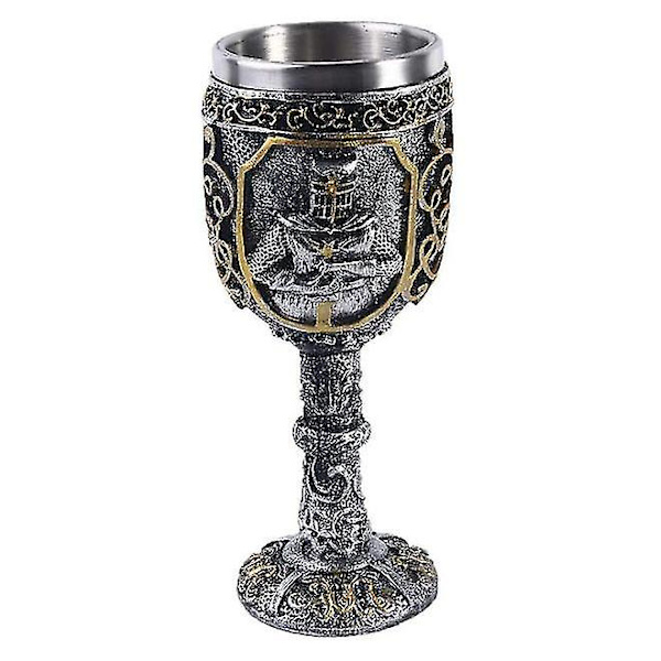 Middelaldersk vikingridder kongelig beger konge vinglass gotisk metall vinglass for temafestdekorasjoner, bryllupsrekvisitt whiskyglass personlig rød-