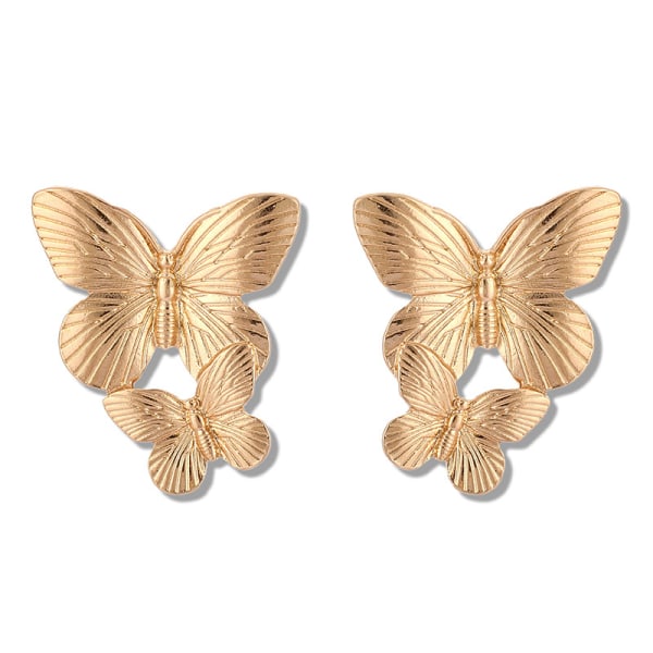 Bohemian Dainty Gold Big Butterfly Earrings Big Dainty Gold Drop Earrings Statement Charm Øredobber Kroppssmykker for kvinner og jenter