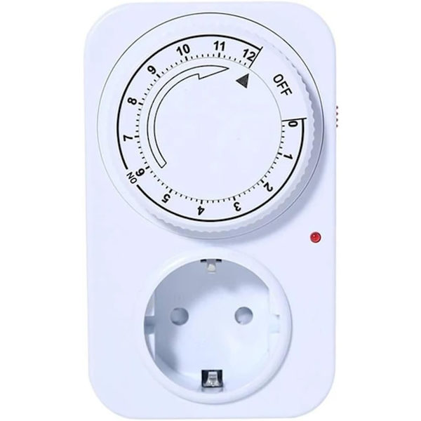 Timer Switch Mechanical Timer Socket 12-Hour Timing Power Off Time Control Switch Power Outlet 16A 3680W Lamp Pump Time Relay