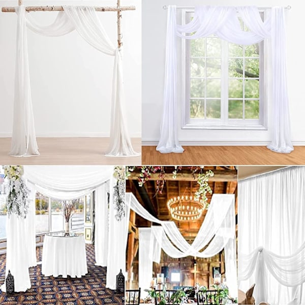 Bryllupsgardin hvit bryllupsbue draperingsstoff tyllstoff, chi