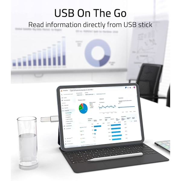 USB-C - USB-sovitin (2 kpl), USB-C uros - USB 3.1 naaras sovitin Yhteensopiva Silver