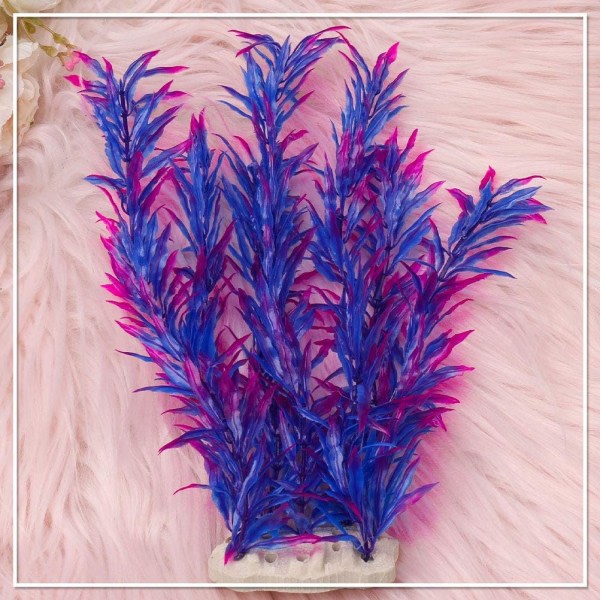 Fish Tank Plastic Plants, Simulation Aquatic Plants Purple Aquarium Aquatic Plants for Aquarium Decoration Natural Design Decorations (32cm)