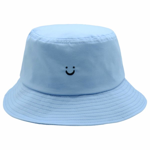 Smile Face Bucket Hat til Mænd Sommer Rejse Bucket Strand Sol Hat Broderi Udendørs Kasket til Mænd Kvinder