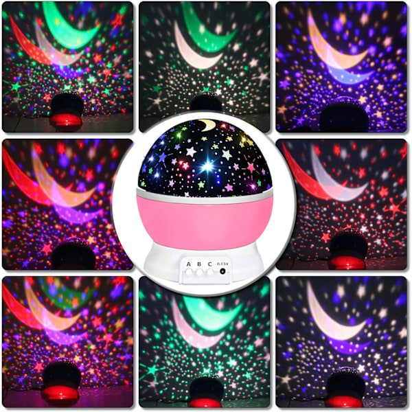 Leksaker för 1-10 år gamla flickor, stjärnprojektor för barn 2-9 år gamla flickgåvor leksaker för 3-8 år gamla flickor julklappar för 4-7 år gamla pojkar A Pink Toys