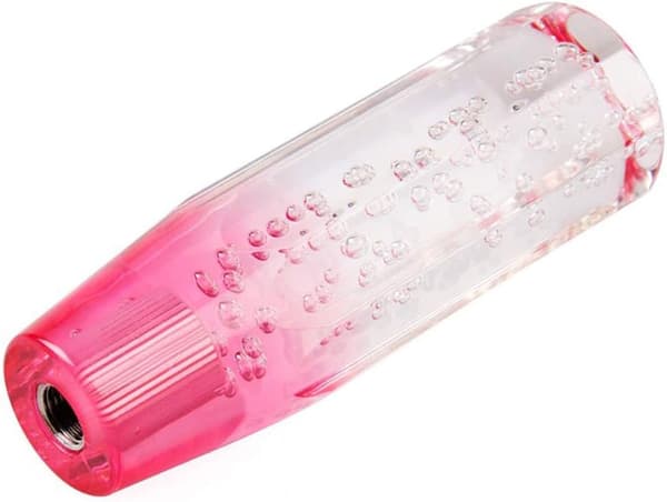 Universal Manuel Gearskifte Pink Krystal Boble Gearknop Hvid 10 cm