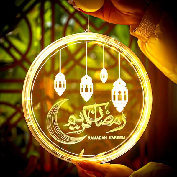 Ramadan Dekorasjonslys, 1 stk 6,3 tommer Eid Mubarak Måne Stjerne Slott Ramadan Kareem