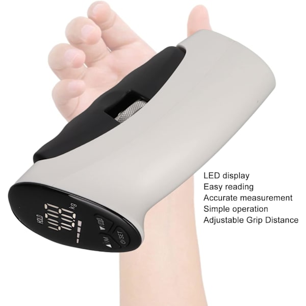 Elektronisk Greppstyrketestare, Digital Handdynamometer med Bakgrundsbelyst LED för Greppstyrketestning