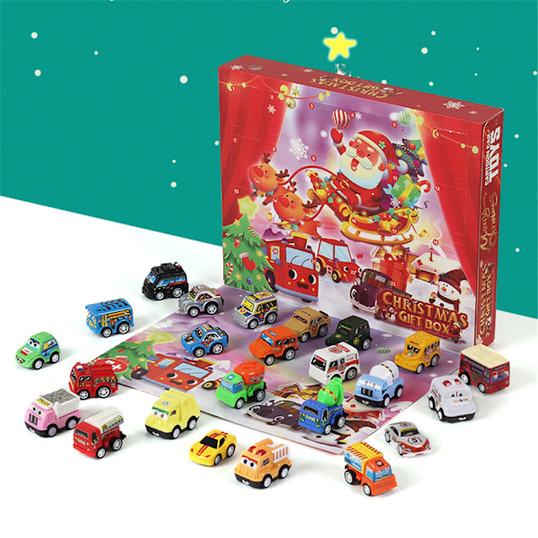 Christmas calendar 2024 with toy car - Blind Box - 24 day countdown - Children's gift