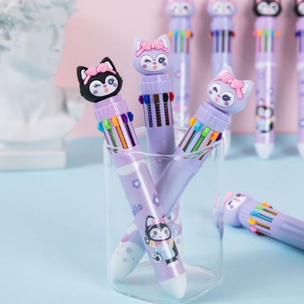 Tegneserie Kuromi 10 farvet kuglepen Kawaii 0,7 mm multipen A1