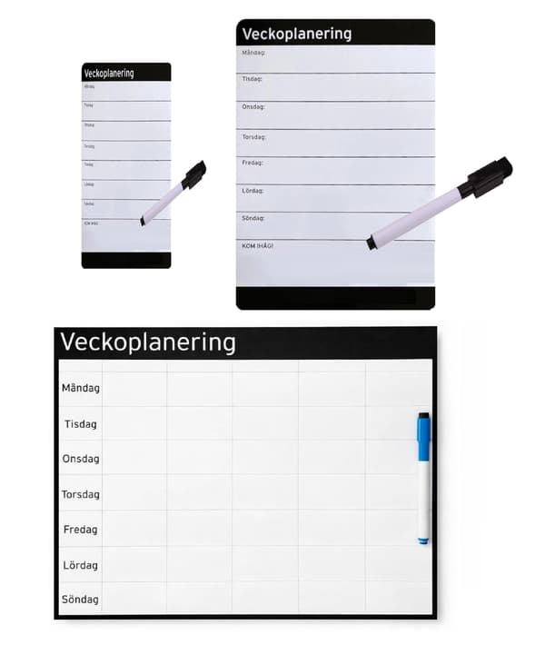 Magnetic Whiteboard for Weekly Planning. Incl. Whiteboard Pen with Eraser 100 10X21CM
