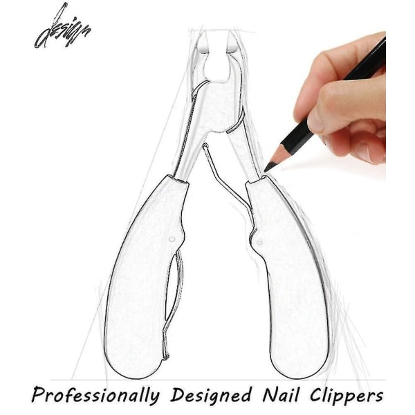 Profesjonell tånegleklipper for tykke eller inngrodde tånegler - Presisjonsnegleklipper med rett kant