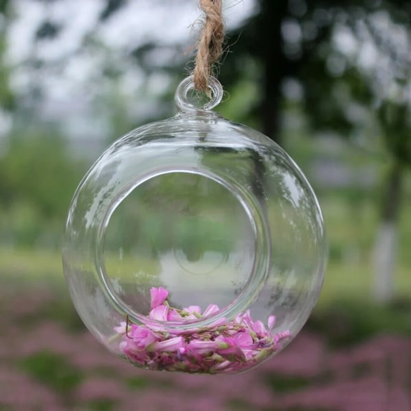 6st 10cm hängande glaskula klar vas Blomkruka Planteringskärl Landskap Terrariumbehållare Bröllopsljus Bröllopsdekoration