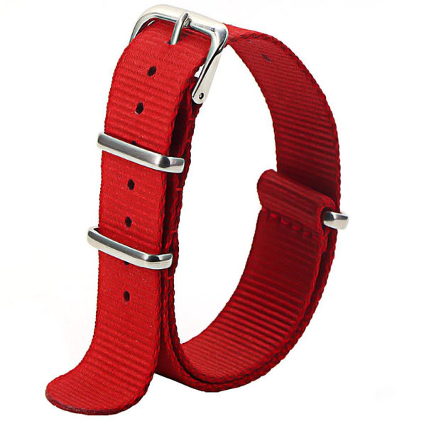 Ur NATO-rem til ure / nylon 18 mm forskellige farver red