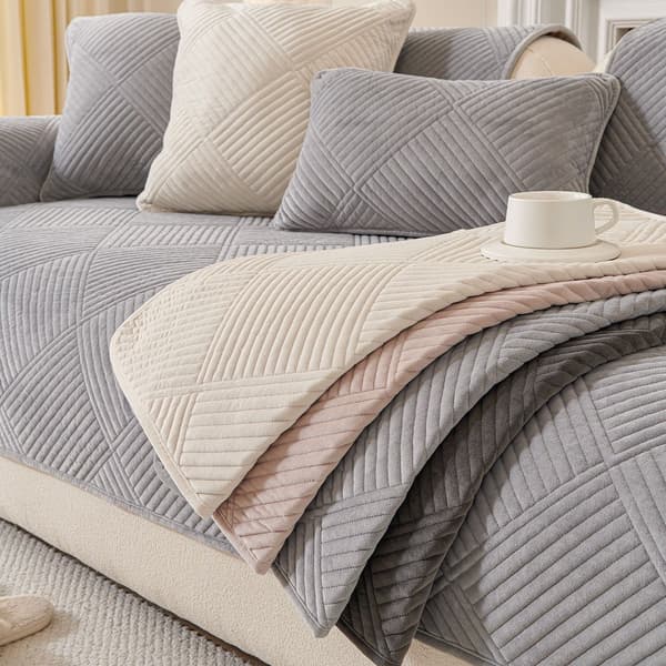 Sofföverdrag 2/3/4-sits, Halkfritt Soffskydd, Sofföverdrag för Hörnsoffa - Vit - 90x120cm Wit 120 cm x 90 cm x 1 cm