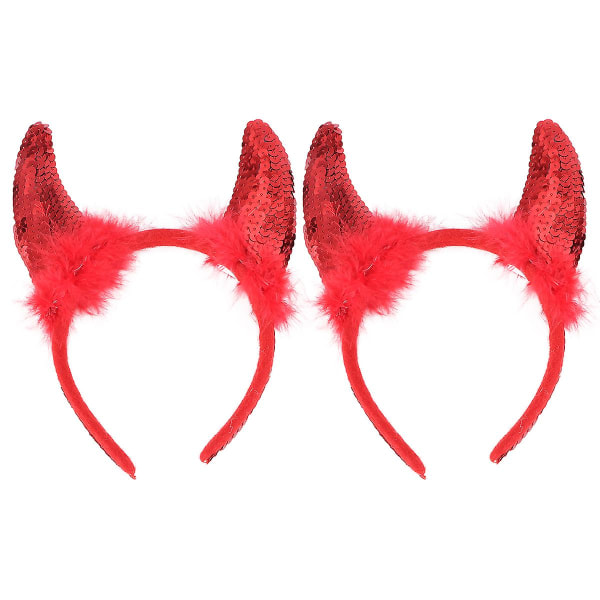2 kpl Halloween Hair Devil Horns -kuvioinen päänauha koristeellinen rekvisiitta Punainen