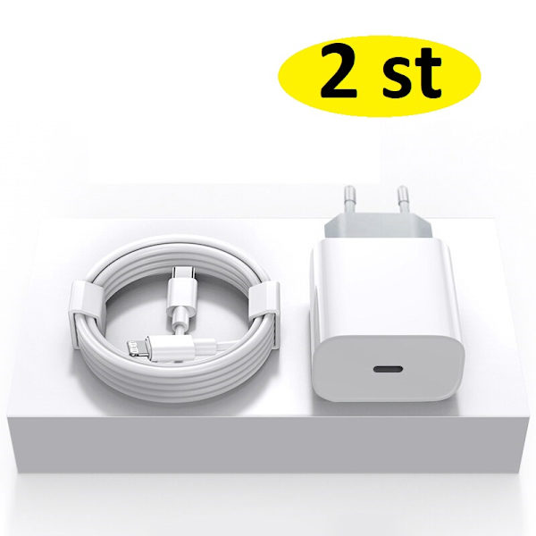 pcs iPhone snabbladdare USB-C nätadapter 20W med kabel charger