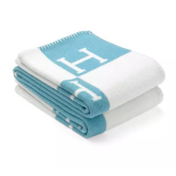 Plaid H filt Cashmere Blended hæklet bærbar blå