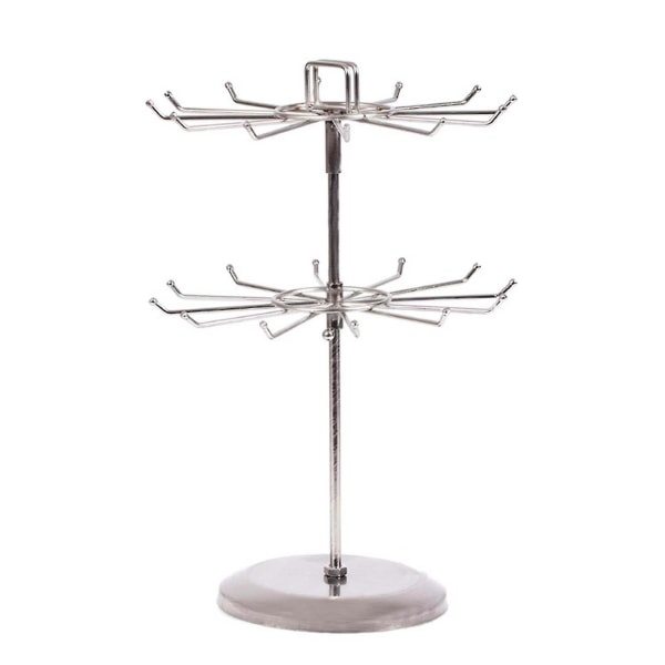 Tier Bench Display Stativ Höjdjusterbar Metall Rotation Spinner Stativ Hot! Silver