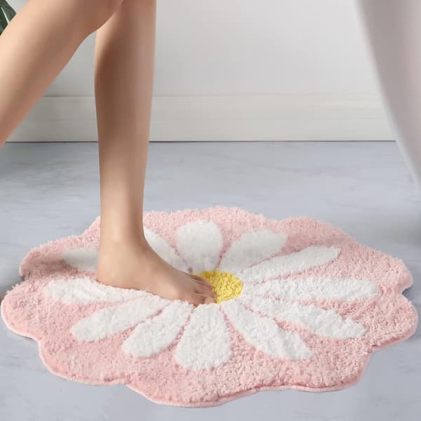 Sødt badeværelsestæppe, blomstertæppe, vandabsorberende skridsikkert tæppe_xx Grey