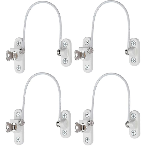 4 Pcs. Window Restrictors, Window Limiter, Childproof Window Locks, Window Lock, Door Lock - White