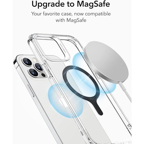 MagSafe-tarra 360:lle, MagSafe-rengasmagneetti (HaloLock), 2 kpl magneettirengasta, universaali magneettisetti iPhone 15:lle, Galaxy S23/S22/S21 Musta