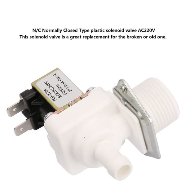 Ac 220v N/c Normalt lukket type Plast Elektrisk magnetventil for ismaskin