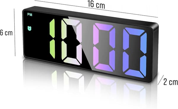 Digital väckarklocka med LCD-skärm och temperatursensor - USB-batteridriven multifunktionell - Lämplig för sovrum och kontor
