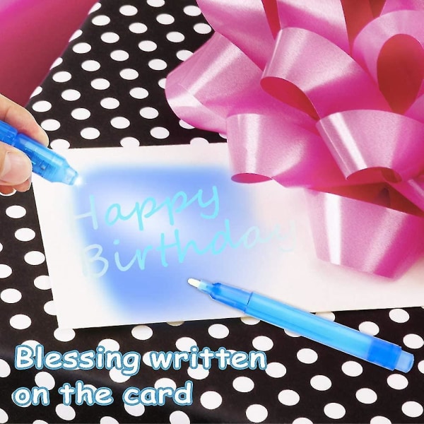 [paket med 14] Hemlig penna med UV-ljus, återanvändbar osynligt skrivande genom ljus Uv-penna Giveaways Barnpresenter Barnfödelsedagsfest