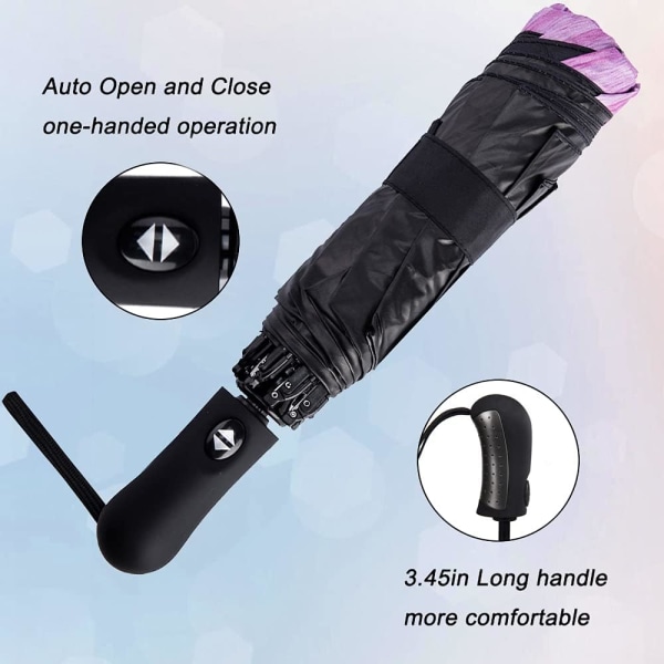 Travel Inverted Automatic Paraply – Reverse Windproof Golf Compact lättviktsbilparaply för män och kvinnor