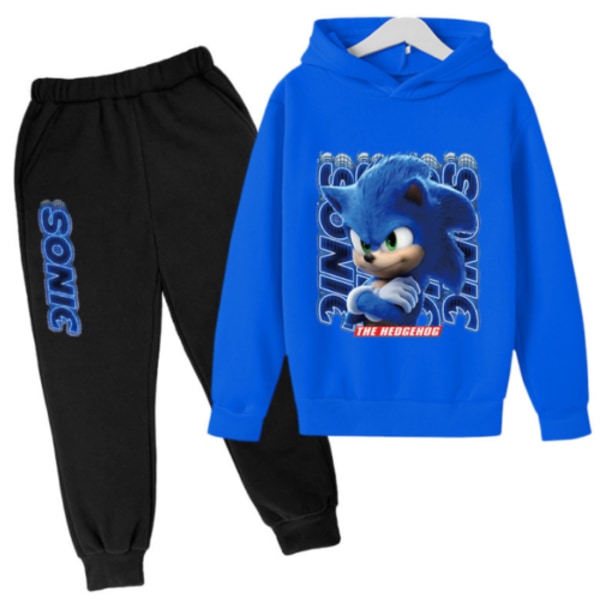 Kids Teens Sonic The Hedgehog Hoodie Pullover träningsoverall blå blå blue 5-6 years old/120cm