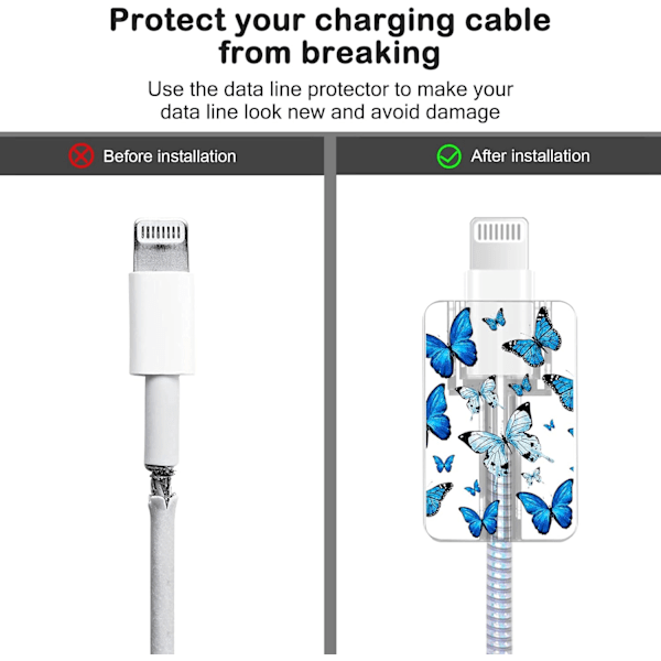 Söt DIY-kabelskydd för iPhone-laddare, elegant vit spetsmönster
