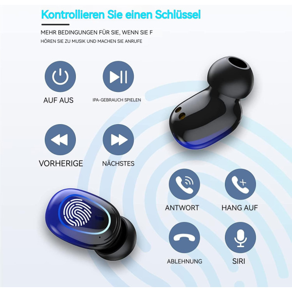 Bluetooth-hodetelefoner True Wireless Earbuds Touch Control wit