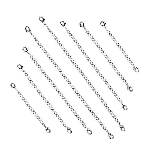 8 stk Halskæde vedhæng i rustfrit stål Halskæde Kæde Choker Armbånd Kædeforlænger Kædevedhæng (8 stk, sølv)