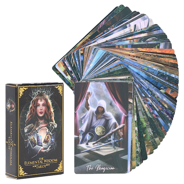 78 st/ask Elemental Wisdom Tarotkort Konstpapper Interaktivt Spel Leksakspack för Vuxna Fest