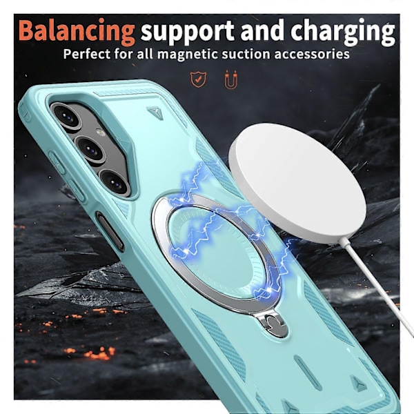 Matkapuhelinkotelo Samsung Galaxy A16 4G/5G -puhelimelle, yhteensopiva MagSafe-tekniikan kanssa, sotilastason suojaus PC+TPU-jalusta - WELLNG Style A