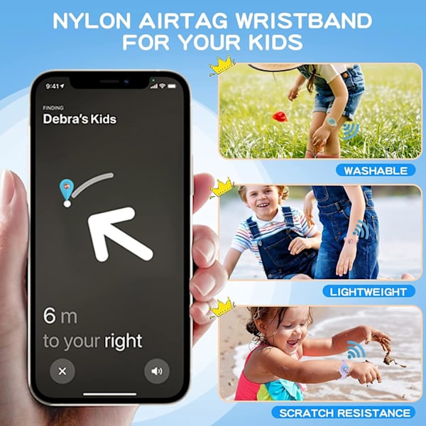 AirTag-ranneke lapsille silikonista, sateenkaari rainbow