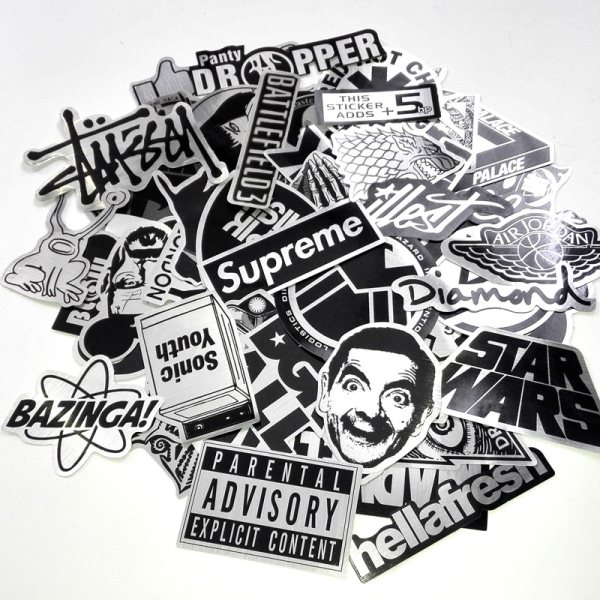 50 stk Metal Stickers Vanntett Laptop Skate fashion Graffiti multicolor