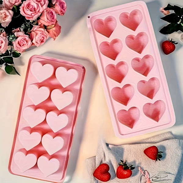 Hjerteformet silikone isterningeform, multi brug til chokolade budding gelé, Valentinsdag romantiske godbidder