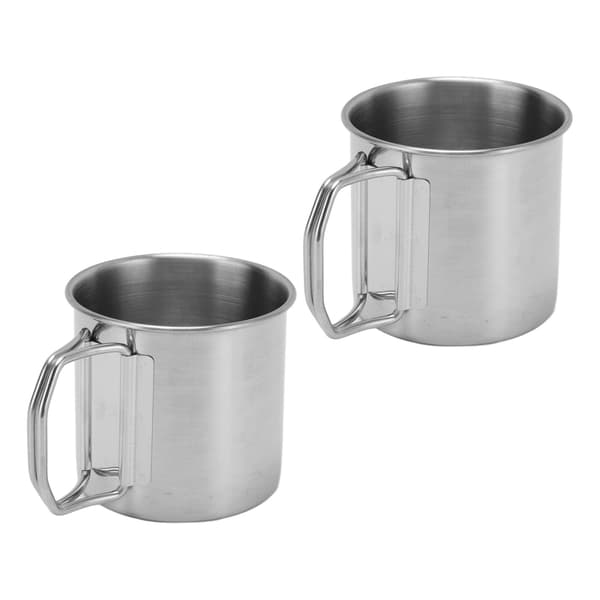 [To pakker] 304 rustfritt stål sammenleggbart håndtak kopp sammenleggbar vannkopp bærbar kopp 250ML