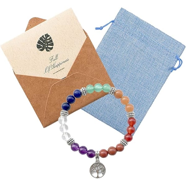 7 chakra perlekæde natursten armbånd 8mm yoga helbredende armbånd buddha armbånd sten armbånd natursten armbånd