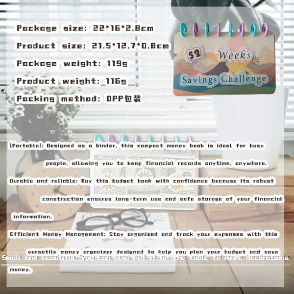 52 Udfordringsplan Opsparings Notesbog 52-week savings challenge