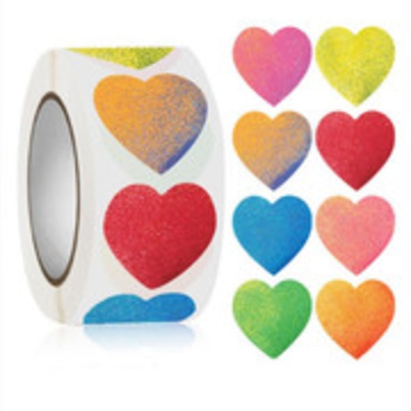 500 stickers stickers - Heart / love motif - Cartoon multicolor