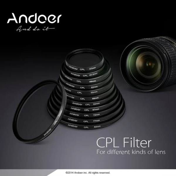 52 mm digitalt smalt CPL cirkulärt polariserande glasfilter för Canon Nikon Sony DSLR kameralins