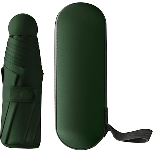 Hopfällbart paraply, 6 rib paraply vindtätt Dark green